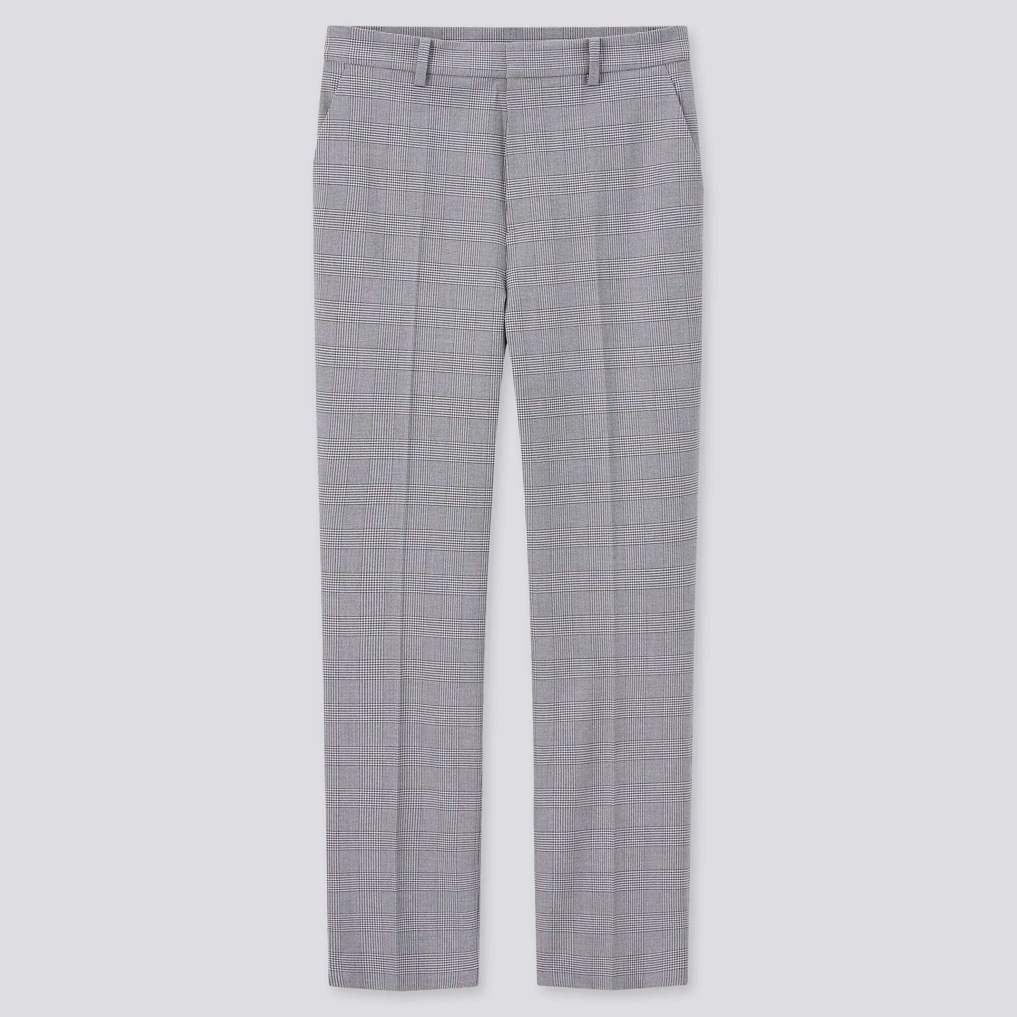 Women Smart Comfort Glen Checked Ankle Length Trousers | UNIQLO
